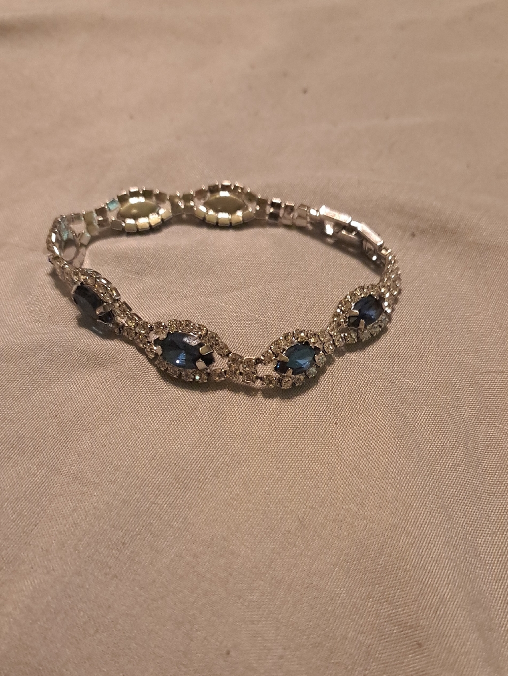 Silver Bracelet with Blue Crystal Accents - Women Jewelry